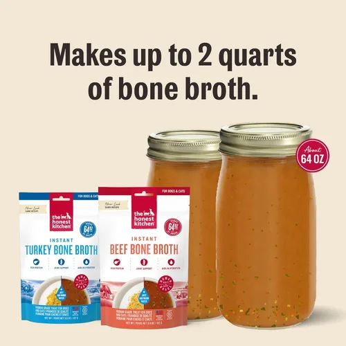 Vista 5 de The Honest Kitchen Caldo Instantáneo de Hueso de Carne con Cúrcuma para Perros, Refuerzo Diario, 102 Gramos