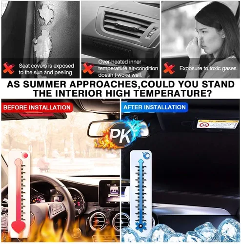 Vista 2 de KUST Parasol para parabrisas para Ford Expedition SUV, accesorios 2018-2024 2025, protector de visera plegable bloquea los rayos UV y mantiene tu