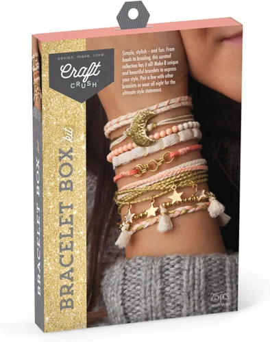 Vista 6 de Craft Crush Set para Hacer Pulseras - Kit de Fabricación de Joyas DIY para Adolescentes y Adultos - Hace 8 Pulseras de Amistad - Mini Kit