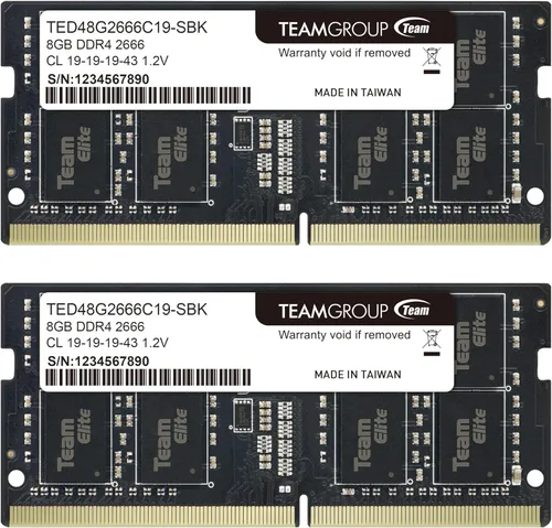Vista 8 de TEAMGROUP Elite DDR4 8GB Single 2666MHz PC4-21300 CL19 sin búfer no ECC 1.2V SODIMM 260-Pin Laptop Laptop PC Módulo de memoria RAM Upgrade
