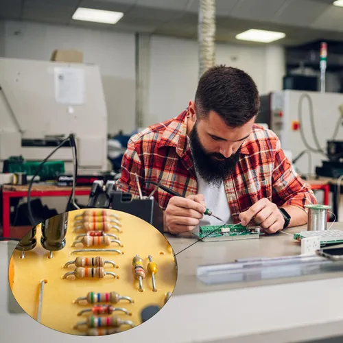 Vista 6 de Kit de resistencias de 16 valores de 400 piezas de 10 ohmios a 3.3 ft ohmios con 5% 1/2 W de metal de resistencia de película de carbono