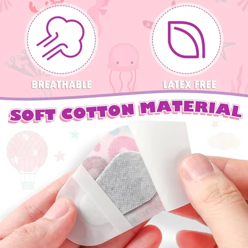 Vista 5 de Panelee 60 Parches Adhesivos para Ojos para Niños, Niñas y Niñas Pequeñas, Parches para Ojos a Granel de Material Transpirable, Algodón que Bloquea