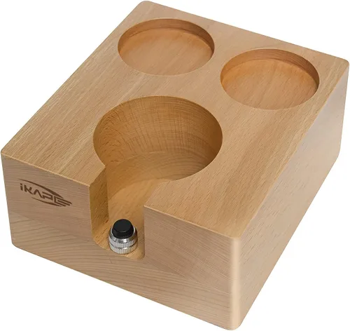 IKAPE Soporte para manipulación de expreso, base de estación de manipulación de café de madera de 2.283 in, soporte de madera natural para