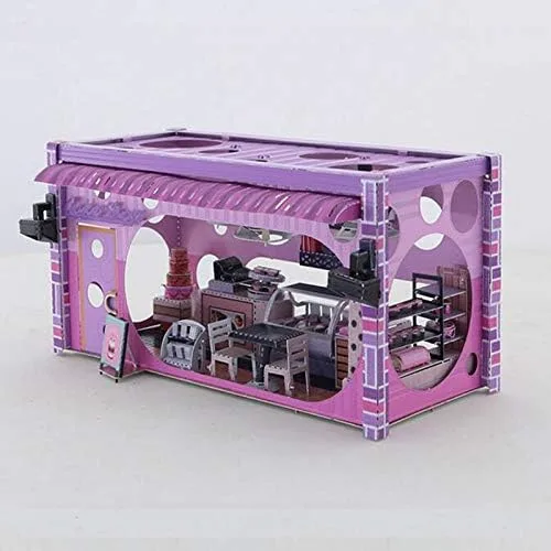 Vista 5 de Tienda de pasteles Kits de modelo de metal 3D DIY ensamblar rompecabezas arquitectura juguete de construcción - A32205