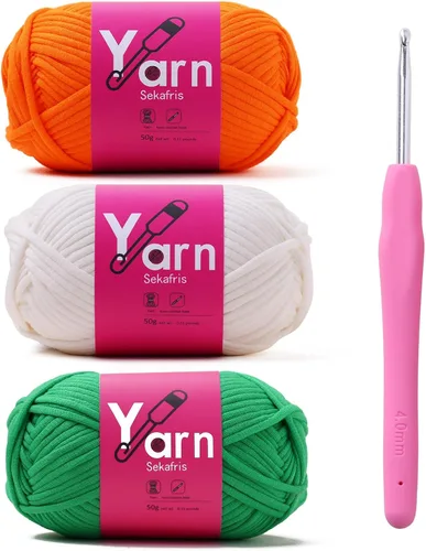 Vista 30 de Hilo de ganchillo con hilo de algodón para ganchillo - Hilos de ganchillo para principiantes con puntadas fáciles de ver - Hilo para ganchillo