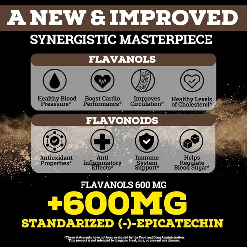 Vista 2 de Black Forest Cacao en polvo con alto contenido de flavanol (1200 mg de flavanoles y suplementos de flavonoides) 10 veces más flavanoles