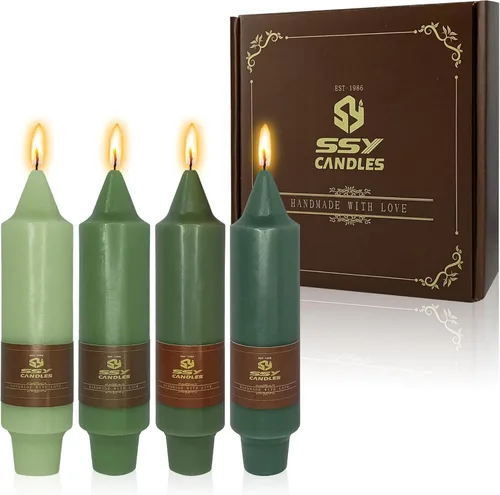 Vista 33 de Velas de hechizo blanco de 5 pulgadas, velas cortas cónicas de vigilia, velas de campanilla, 4 unidades para oración y meditación de fe religiosa