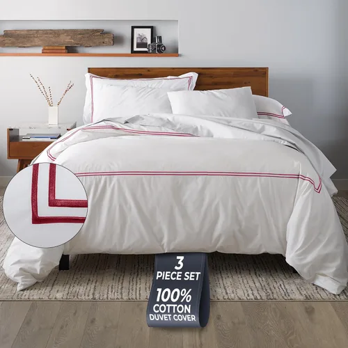 Vista 14 de Ella Jayne Twin Duvet Cover 100% Cotton Percale Soft Black Design 2 Pcs Negro