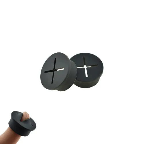 Vista 35 de HAHIYO 4 piezas 0.8 pulgadas/20 mm de goma flexible negra para escritorio Ojal de cable de escritorio para gestión de cables Cubierta de agujero