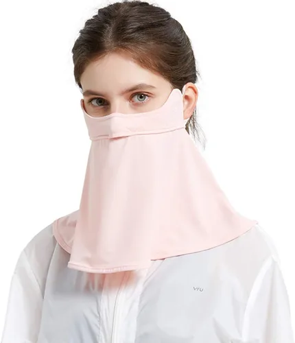 Vista 7 de WRELS UPF 50+ Unisex Cubrecara Transpirable y Refrescante con Protección UV para el Sol, con Elástico para las Orejas, Bufanda para el Cuello