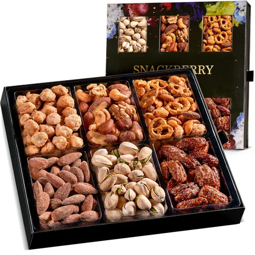 Cesta de regalo de nueces mixtas para fiestas, en elegante caja de regalo con cajones, set de regalo para día de Pascua, fiesta de cumpleaños,
