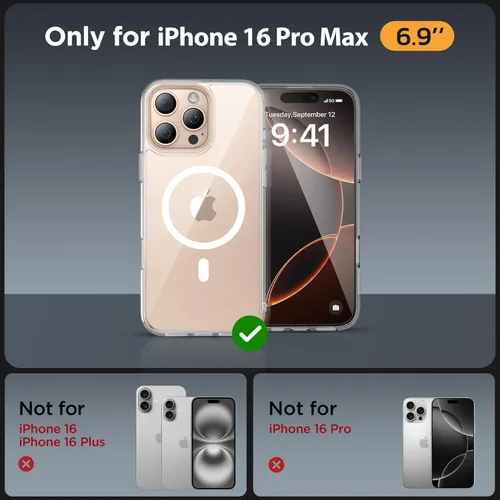 Vista 305 de Miracase - Funda magnética para iPhone 13 de 6.1 pulgadas (compatible con MagSafe) (con 2 protectores de pantalla), protección de grado militar