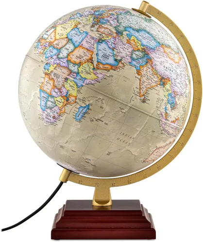 Vista 8 de Waypoint Geographic Atlantic Plus Globe, estilo océano antiguo, referencia actualizada para decoración del hogar y la oficina, 17 pulgadas de alto x