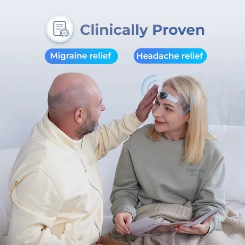 Vista 2 de 2 dispositivos de alivio de migraña e-TNS Technology - Tratamiento de cabeza recargable para migraña y dolor de cabeza, sin medicamentos