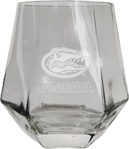R and R Imports Florida Gators - Copa de vino grabada con corte de diamante, sin tallo, de 10 onzas, producto universitario con licencia oficial