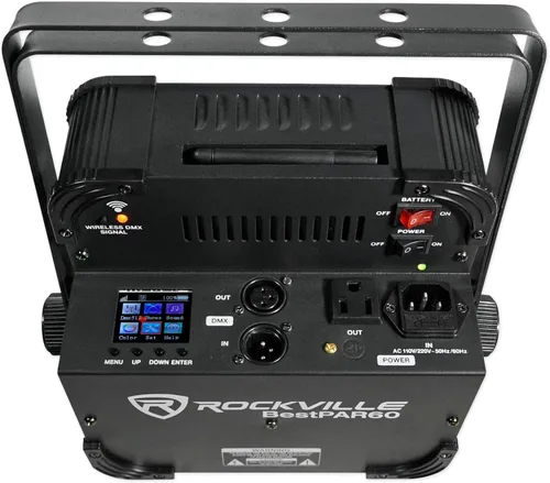 Vista 5 de (10) Luces de lavado recargables Rockville BEST PAR 60 con controlador inalámbrico DMX