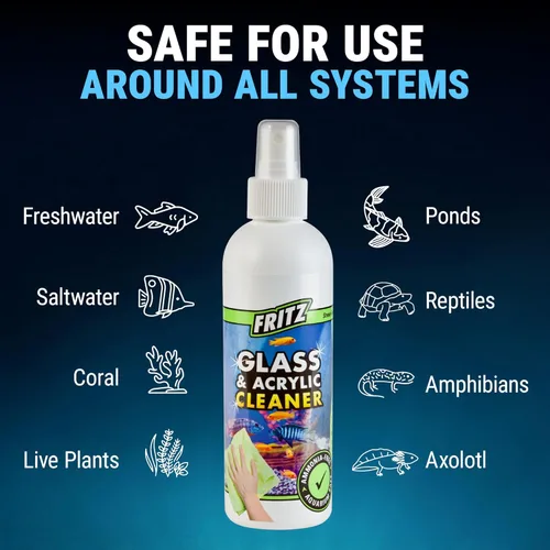 Vista 5 de Fritz Aquatics Spray limpiador de vidrio y acrílico para acuario para un tanque transparente (8 onzas)