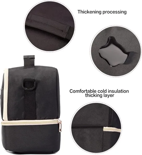 Vista 3 de Bolsa de extractor de leche con compartimento para extractor de leche, bolsa enfriadora y a prueba de humedad, doble capa para madre, extractor