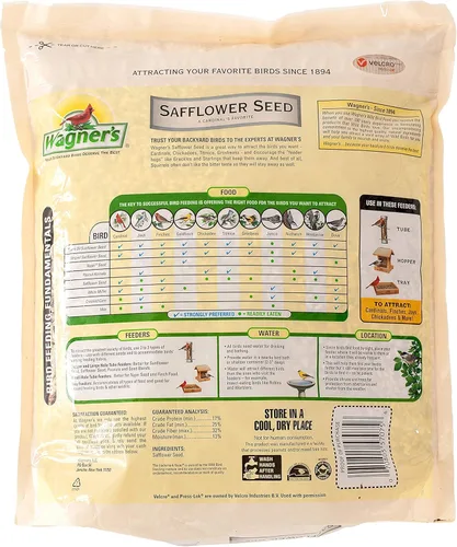 Vista 6 de Lyric Golden Safflower Seed and Wagner's Safflower Seed - Paquete de alimentos para aves silvestres, bolsa de 12 libras + bolsa de 5 libras