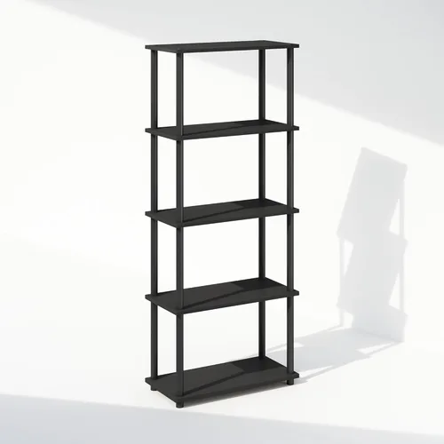 Vista 4 de Furinno Turn-N-Tube - Estantería de libros, estantería de 5 niveles, librero con estante de exhibición compacto multiuso, 11.6 x 23.6 x 57.4