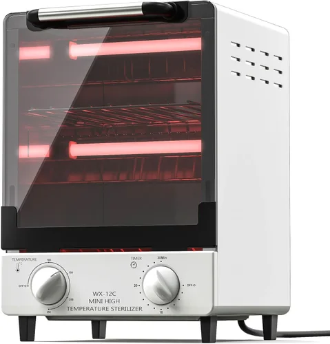 Esterilizador para herramientas de uñas, caja de limpieza seca multifuncional de alta temperatura de 12L de acero inoxidable con control de