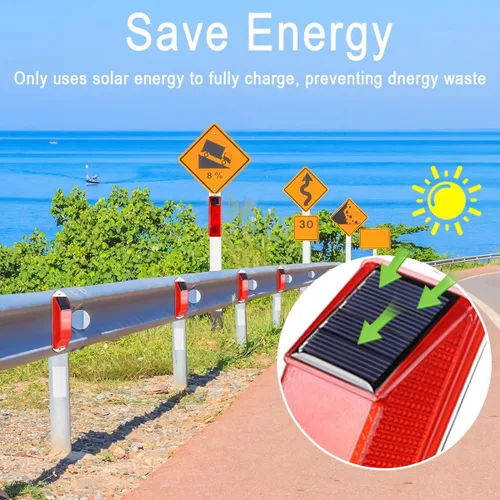 Vista 5 de Aolyty - Luz de Advertencia Estroboscópica Solar, Lámpara de Advertencia LED Super Brillante, Impermeable IP54, Control de Luz Intermitente, Señal