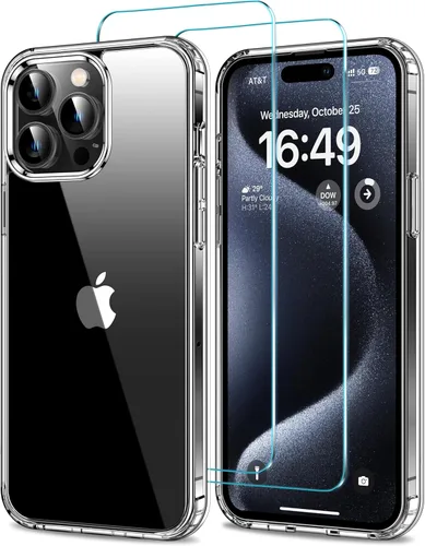 Vista 62 de HOOMIL Funda para iPhone 11 con 2 protectores de pantalla de vidrio templado, no amarillea, protección contra caídas, arañazos, transparente, parte