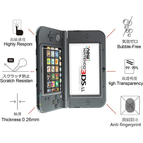 Vista 2 de RDFJ 3DSXL Screen Protector - Anti-Scratch Tempered Glass Film Shield for New 3DSXL