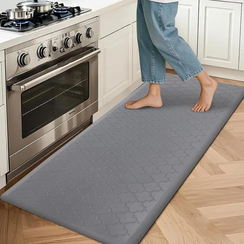 Vista 13 de HEBE Alfombrillas cómodas antifatiga para cocina, escritorio de pie, tapete grueso acolchado, impermeable, tapete resistente, 17.3''x28
