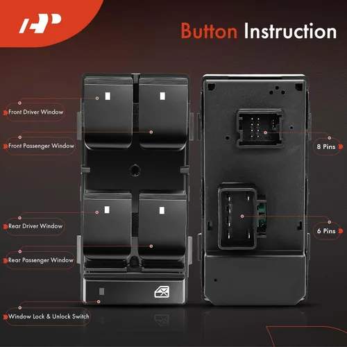 Vista 4 de A-Premium Interruptor de ventana Power Master del lado del conductor compatible con Chevy Traverse 2009-2017, Silverado 1500 2007-2013, HHR y GMC