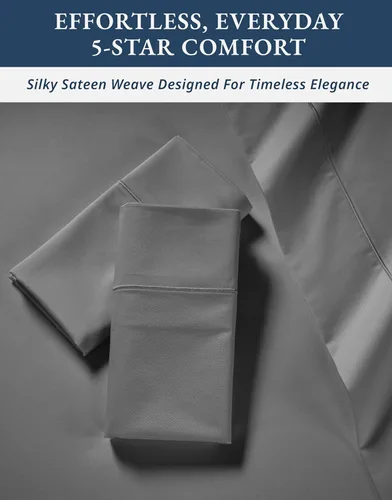 Vista 179 de LANE LINEN - Sábanas individual 100% algodón egipcio suave, cómodo y grueso de calidad de hotel, costuras reforzadas totalmente elásticas, sin