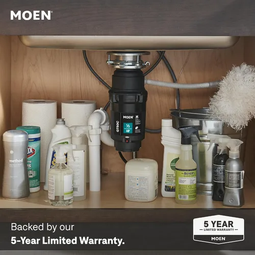 Vista 3 de Moen Prep Series PRO GXP50C - Triturador de basura compacto de alimentación continua para fregadero de cocina con cable de alimentación