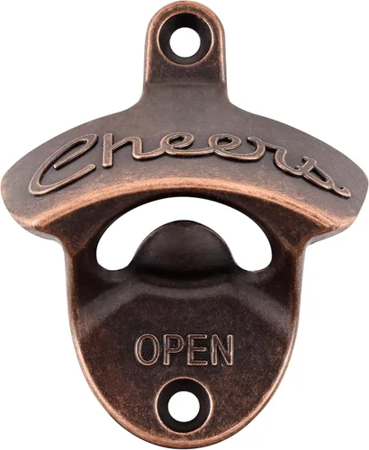 Vista 18 de Abridor de botellas de bronce antiguo montado en la pared de latón anima abrebotellas de cerveza abridor montado inoxidable