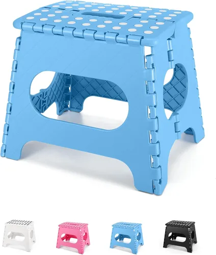 Vista 29 de Dyforce Taburete plegable de 9 pulgadas, taburete para niños, taburetes resistentes para adultos, taburetes compactos, taburetes ligeros para niños