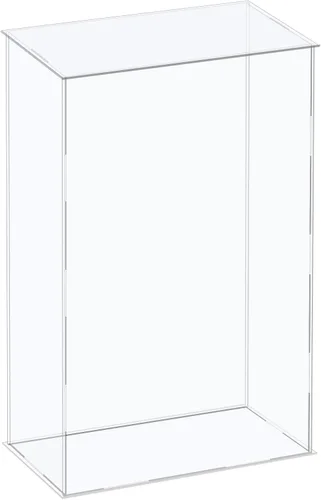 MECCANIXITY Vitrina de acrílico Caja de plástico Cubo Caja de almacenamiento transparente Ensamble Escaparate de 6.3 x 4.3 x 16.1 pulgadas para