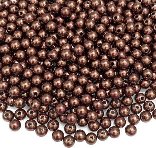 Vista 39 de 2000 unidades de cuentas de perlas de 4 mm cuentas de perlas negras cuentas de perlas redondas sueltas con agujeros para manualidades de costura