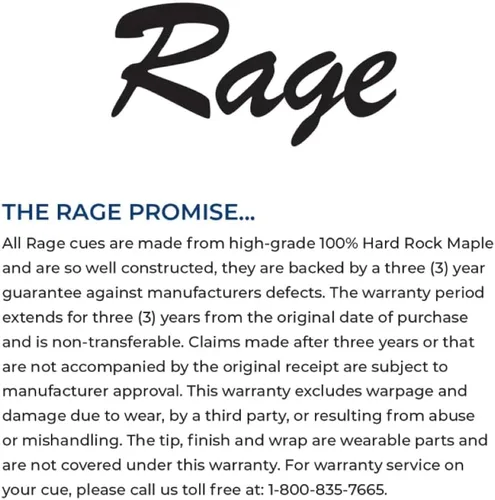 Vista 3 de RAGE Heavy Hitter Sneaky Pete - Taco de billar, 25 onzas, arce manchado, 25 onzas