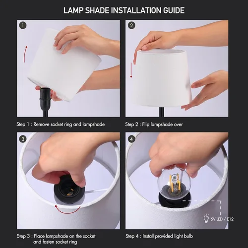 Vista 7 de O’Bright Seraph mini – Lámpara de mesa LED inalámbrica con regulador, batería recargable incorporada, 3 niveles de brillo, lámpara de mesa de patio
