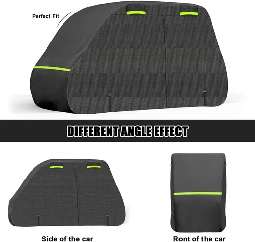 Vista 6 de SAPUBK Funda para carrito de golf, accesorios para carrito de golf con cremallera de puerta lateral, compatible con Club Car/EZ-GO/Yamaha