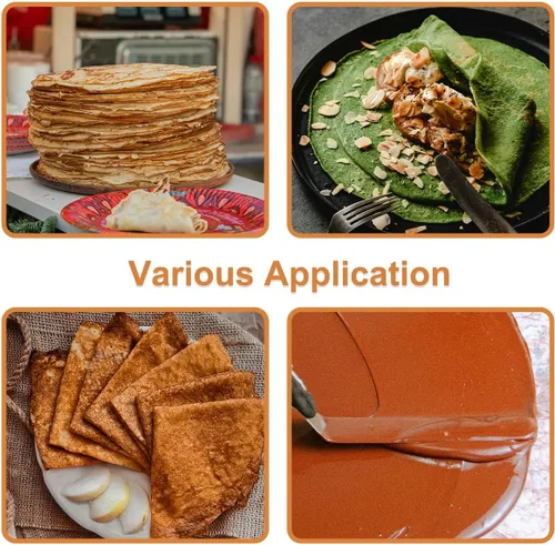 Vista 7 de Kit de esparcidor y espátula de crepé, espátula compensada con mango de madera de 12 pulgadas, acero inoxidable de 7 y 5 pulgadas, esparcidores