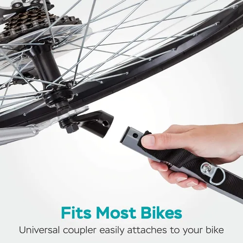 Vista 5 de Quick-N-EZ - Remolque de doble remolque detrás de la bicicleta para niños pequeños, niños, se convierte en cochecito, corredor, toldo 2 en 1