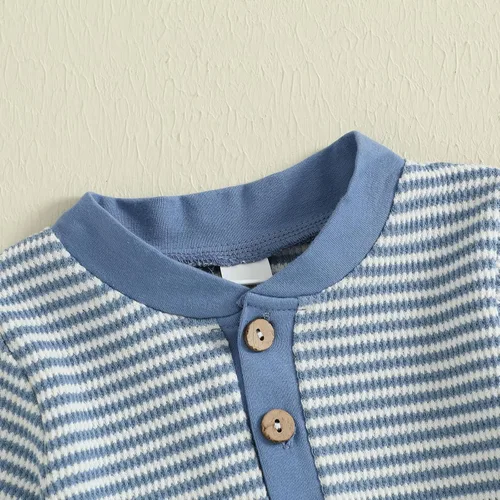 Vista 5 de Kuriozud Ropa para Recién Nacido Bebé Unisex Niño Niña Mameluco con Botones Mono Conjunto Básico de Una Pieza