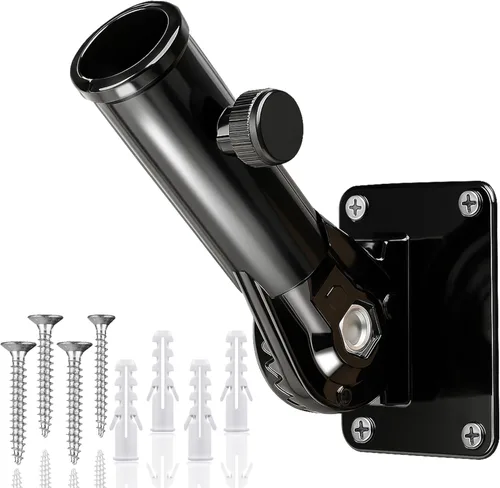 HOOPLE Soporte para asta de bandera para casa exterior, soporte de poste de bandera ajustable, soporte de bandera de metal para exterior, soporte de