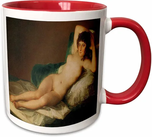 Vista 12 de 3dRose The Naked Maja by Francisco Goya - Taza de 11 onzas, color negro