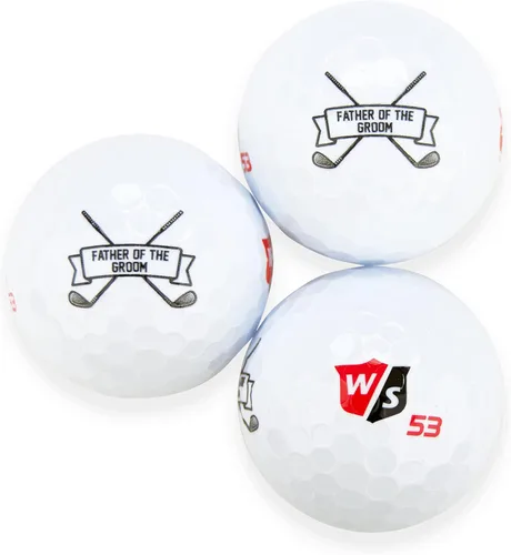 Vista 8 de Regalo de boda del padre del novio, funda de 3 pelotas de golf Wilson Staff Elite