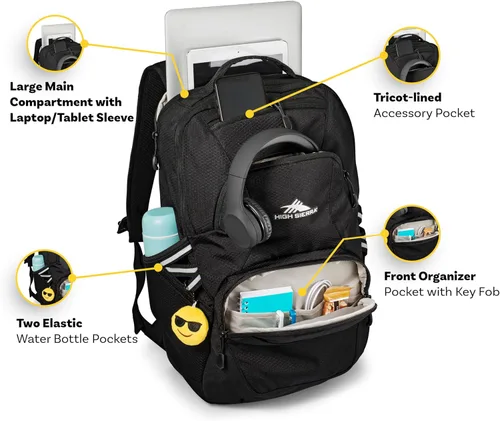 Vista 6 de High Sierra Mochila Swoop Sg, Negro -, Mochila Swoop Sg