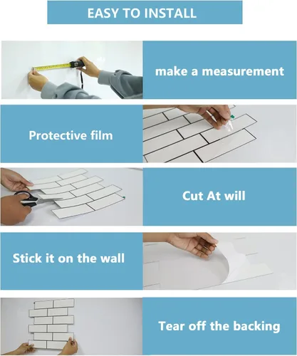 Vista 4 de SABONPOP 10 hojas de azulejos autoadhesivos para salpicaduras de cocina y baño, 12 x 12 pulgadas, adhesivo autoadhesivo con aspecto de mármol