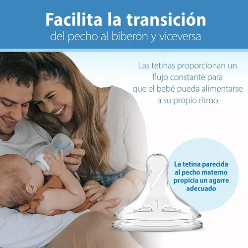 Vista 13 de Dr. Brown's Natural Flow Options+ - Biberones de vidrio de cuello ancho anticólicos de 5 oz5.1 fl oz, con pezón de flujo lento de nivel 1, paquete