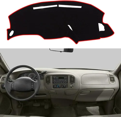 Vista 8 de Cubierta de tablero de salpicadero, alfombrilla para Ford F150 F-150 1999 2000 2001 2002 2003, accesorios antideslizante para consola central