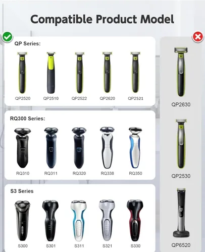 Vista 5 de Adaptador de cargador de cable de alimentación de repuesto A00390 para Philips Norelco Mens Multigroom Trimmer MG5700 y OneBlade Shavers QP2510